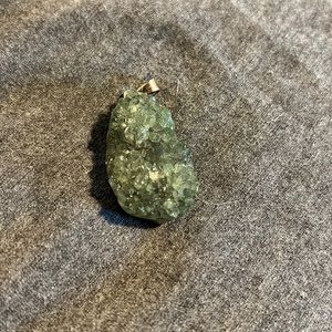 Green geode crystal charm